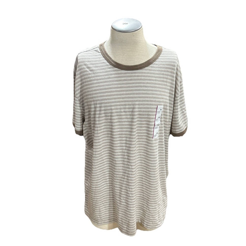 goodfellow t shirt Mens 2XL Short Sleeves Brown White